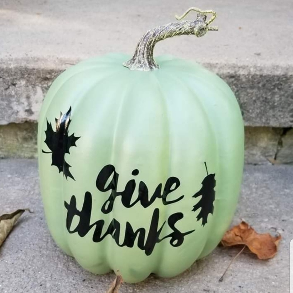 Give thanks Sage Green Pumpkin